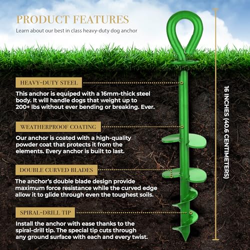 Dog Tie Out Stake - Green