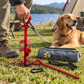 Dog Tie Out Stake With Accessories - Red