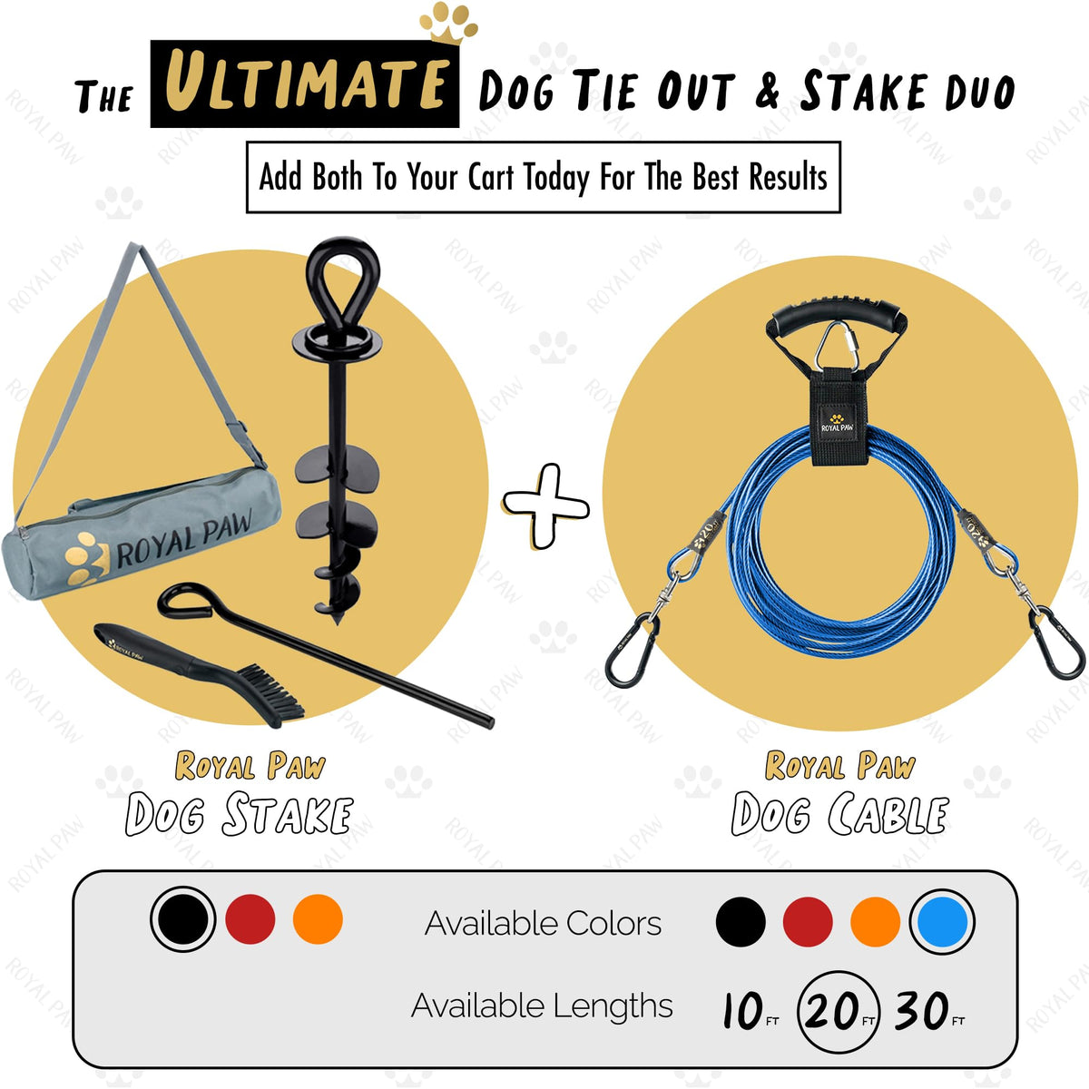 Dog Tie Out Cable - Blue Cobalt