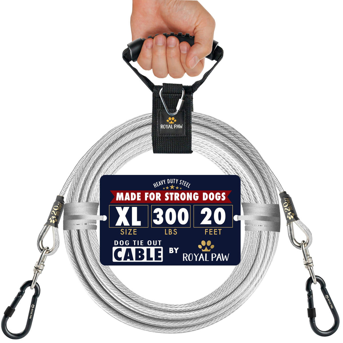 Dog Tie Out Cable - Clear Diamond