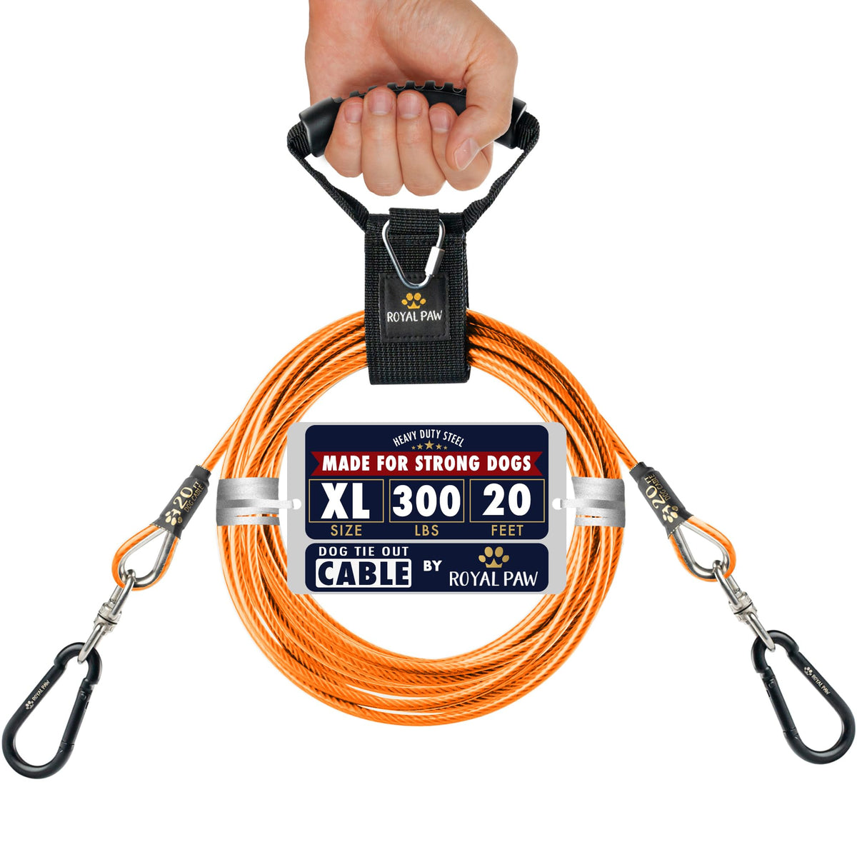 Dog Tie Out Cable - Royal Orange